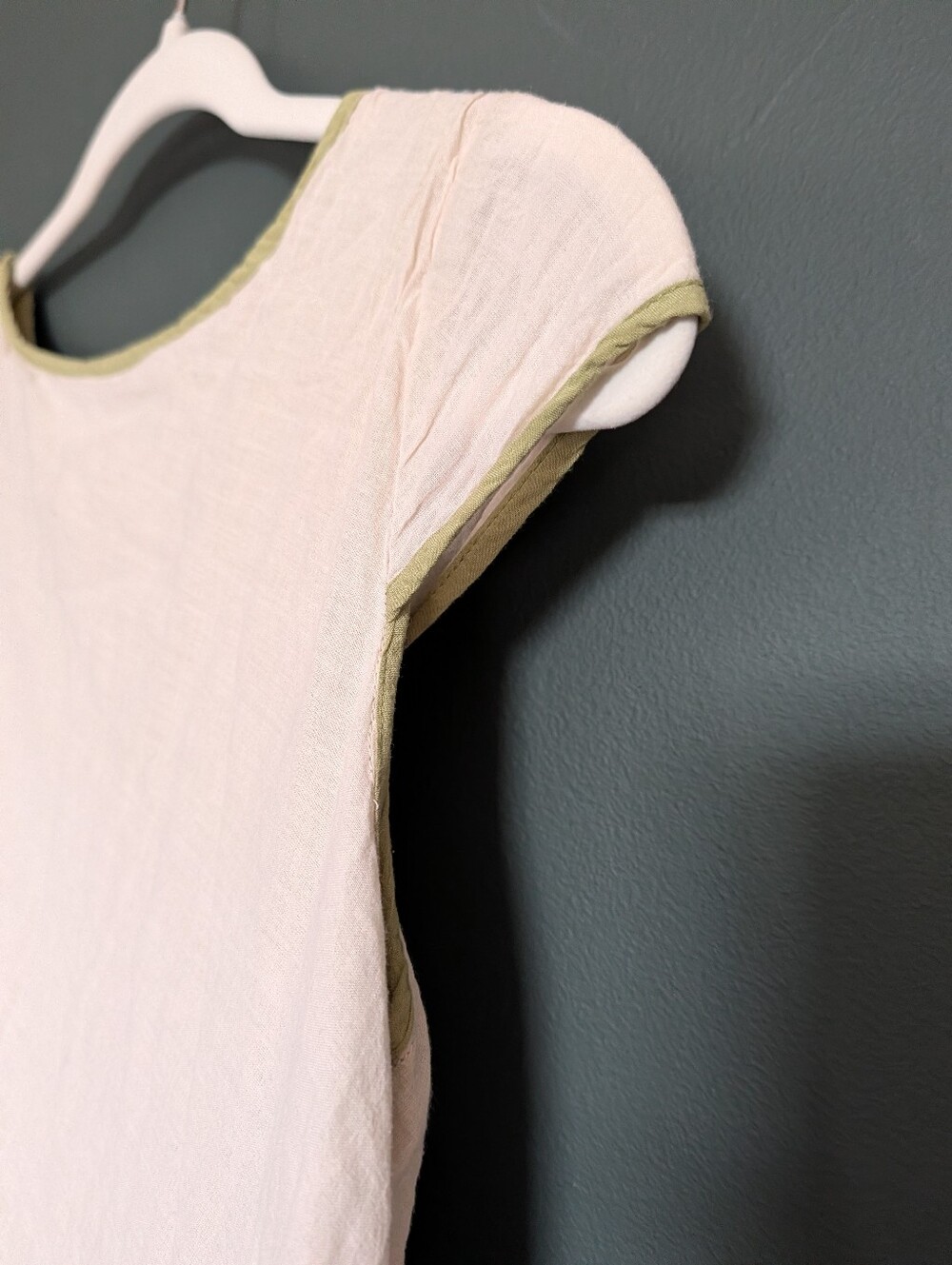 Zanzea Olive & Cream Asymmetrical Layered Dress - Picture 7 of 8